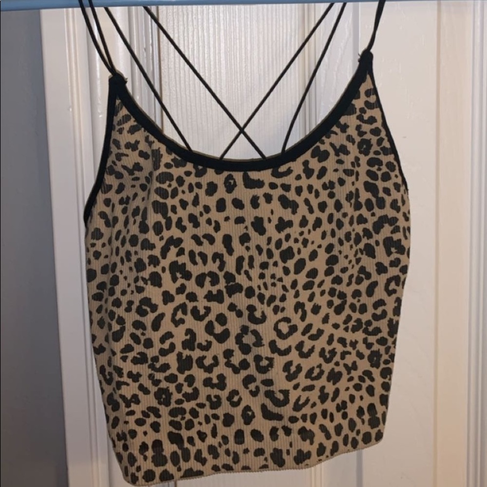 leopard print cropped tank top